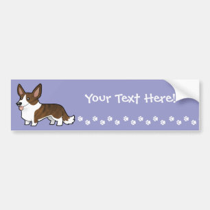 Pegatina Para Coche Corgi Galés de la rebeca del dibujo animado