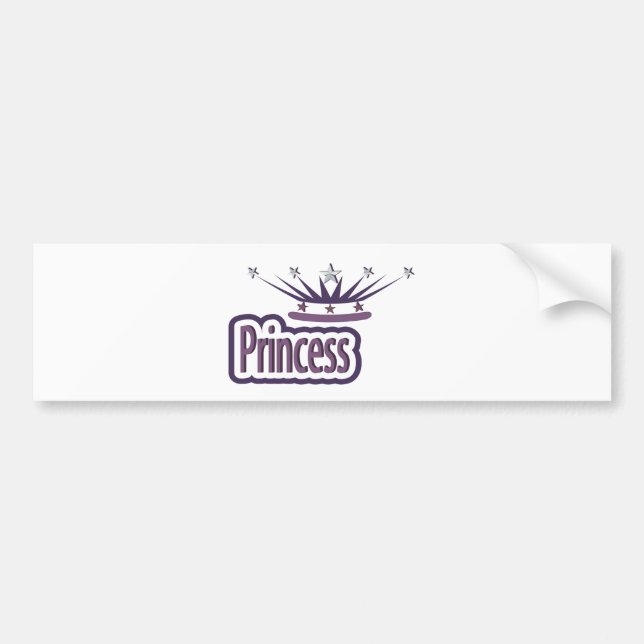 Pegatina Para Coche Corona de princesas moradas (Frente)