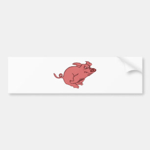 Pegatina Para Coche corriendo cerdo running pig