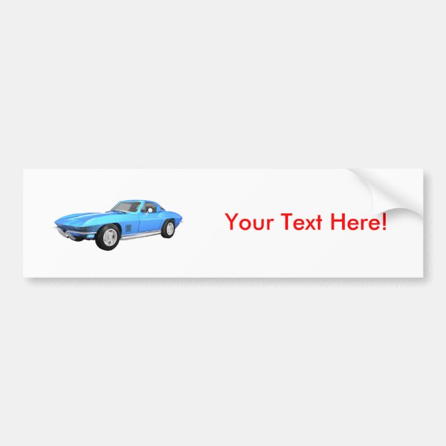 Pegatina Para Coche Corvette 1967: Fin azul: (Frente)