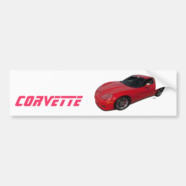 Pegatina Para Coche Corvette rojo (Frente)