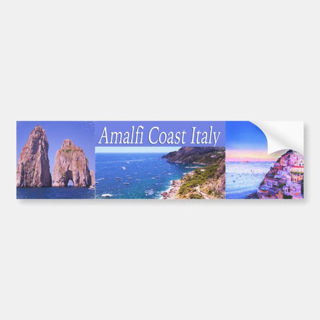 Pegatina Para Coche Costa Amalfitana Italia Bumper Sticker (Frente)