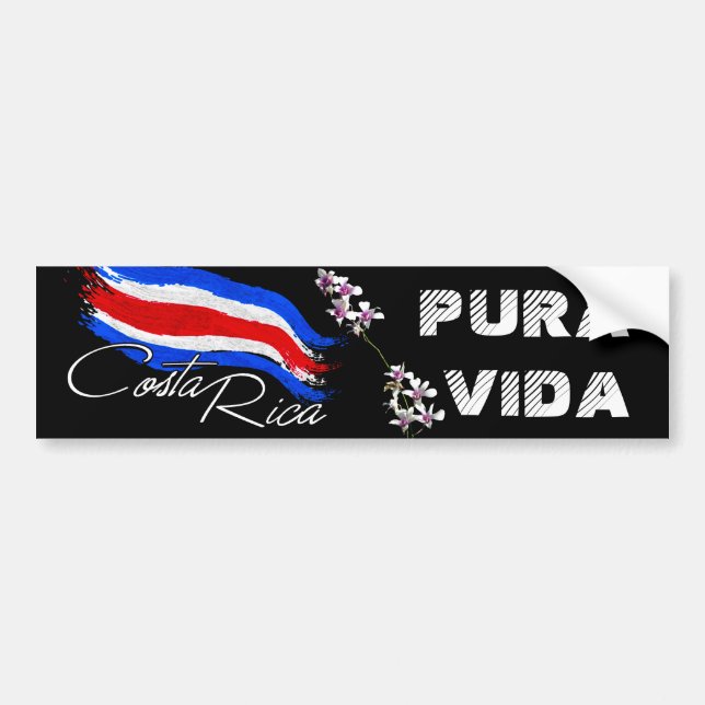 Pegatina Para Coche ¡Costa Rica Pura Vida! (Frente)