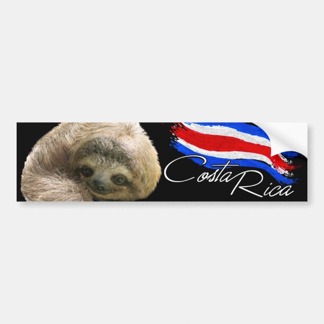 Pegatina Para Coche Costa Rica Sloth (Frente)