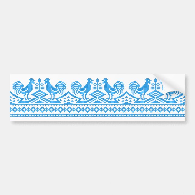 Pegatina Para Coche Costilla cruzada Blue Rooster (Frente)