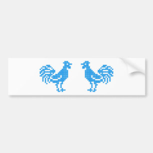 Pegatina Para Coche Costillas cruzadas de gallo azul