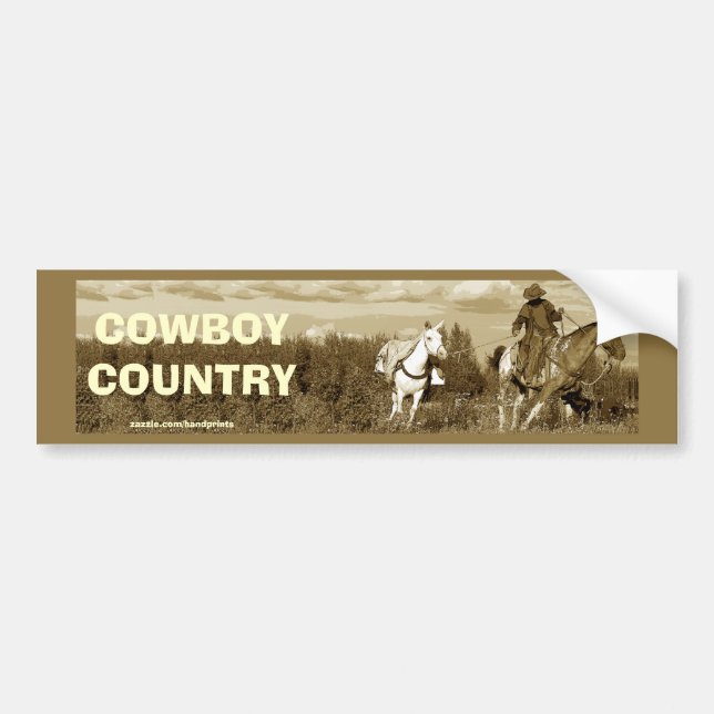 Pegatina Para Coche Cowboy Horse & Mule Bumper Sticker (Frente)