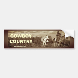 Pegatina Para Coche Cowboy Horse & Mule Bumper Sticker