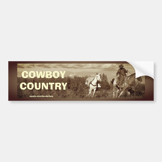 Pegatina Para Coche Cowboy Horse & Mule Bumper Sticker (Frente)