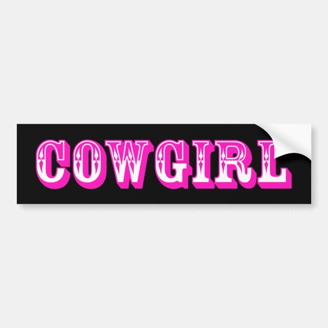 Pegatina Para Coche "Cowgirl" Bumper Sticker (Frente)
