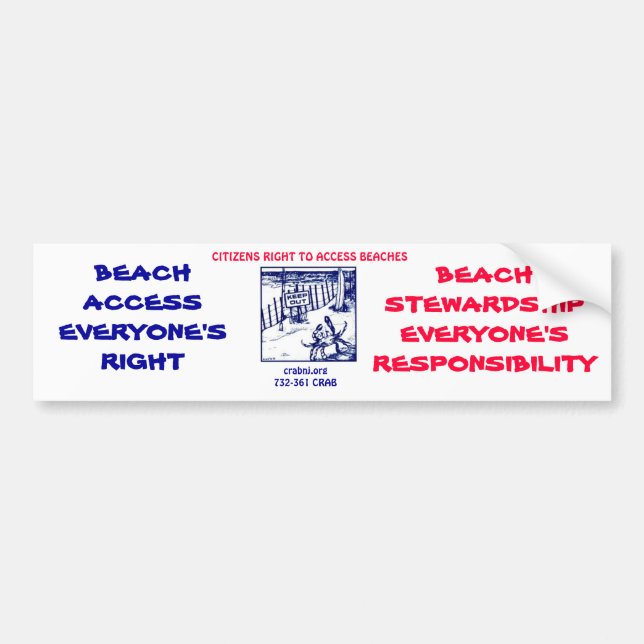 Pegatina Para Coche crabclassiclogo, crabnj.org732-361 CANGREJO, (Frente)