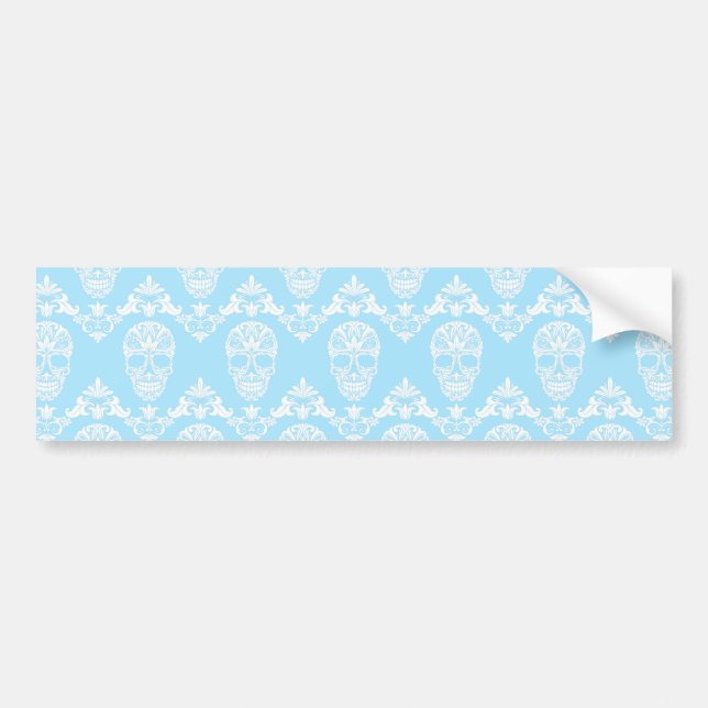 Pegatina Para Coche cráneos victorianos azules (Frente)