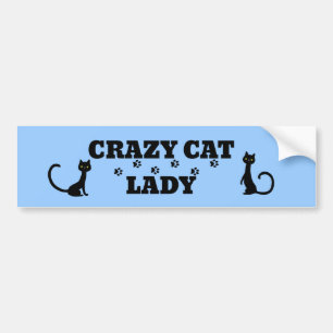Pegatina Para Coche Crazy Cat Lady Bumper Sticker - Cambiar color