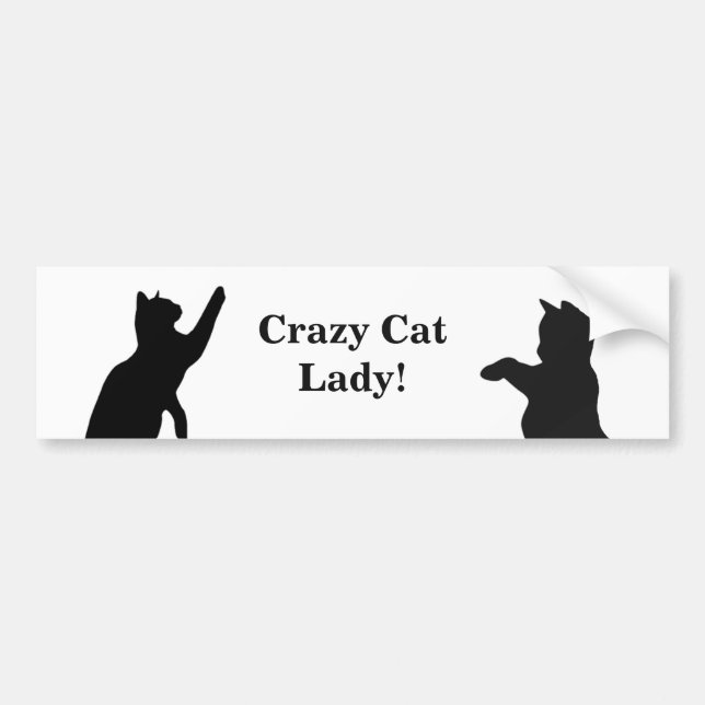 Pegatina Para Coche CRAZY CAT LADY Fun Cita para los amantes del gato (Frente)