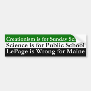 Pegatina Para Coche Creacionismo, ciencia y Paul LePage