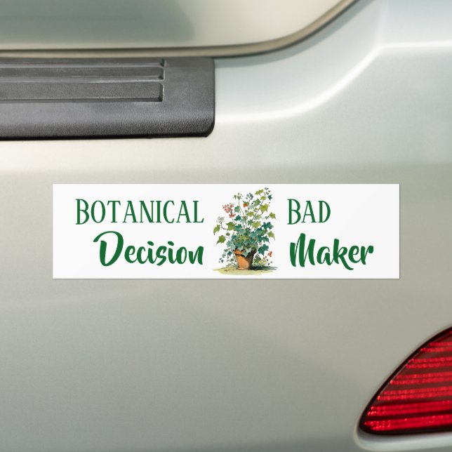 Pegatina Para Coche Creador botánico de malas decisiones (en coche)