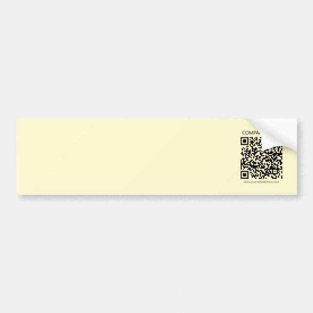 Pegatina Para Coche Crear un código QR | Amarillo pálido (Frente)