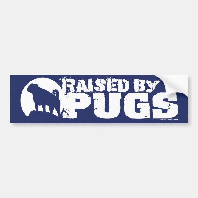 Pegatina Para Coche CRIADO POR PUGS Blue Bumper Sticker (Frente)
