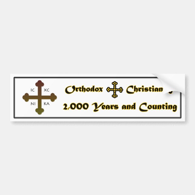 Pegatina Para Coche Cristianismo ortodoxo 2.000 años y cuenta (Frente)
