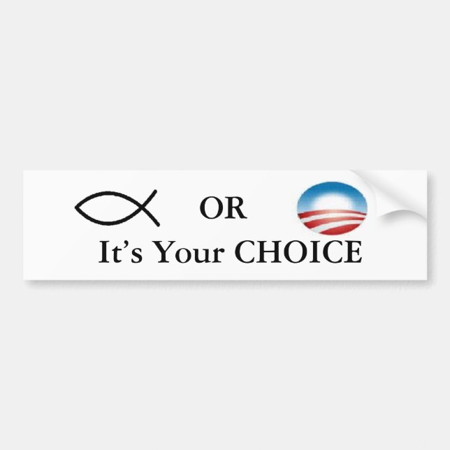 Pegatina Para Coche Cristiano u Obama (Frente)