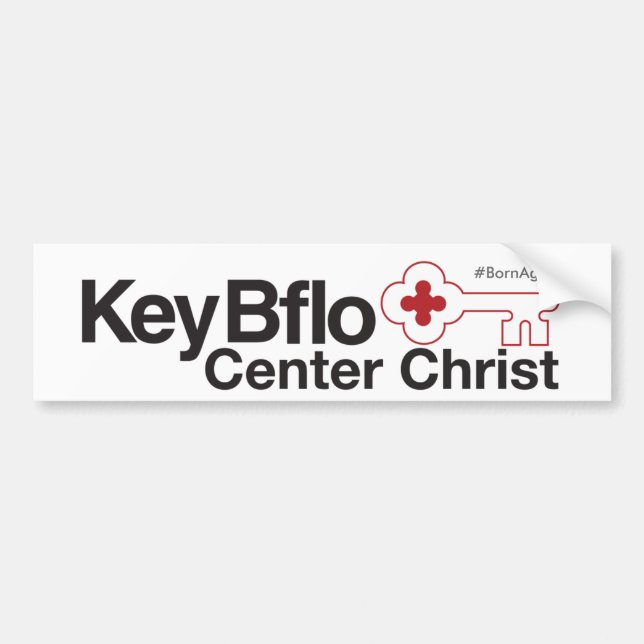 Pegatina Para Coche Crítico Centro Bflo Cristo #Nacido De NuevoBflo (Frente)