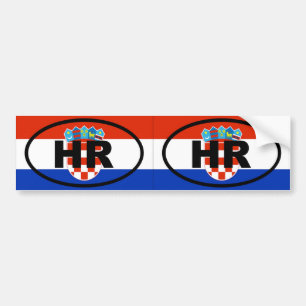 Pegatina Para Coche Croacia HH Ovalado Europeo