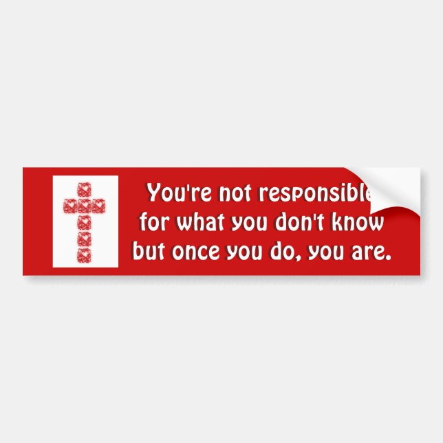 Pegatina Para Coche Cruz De Corazones (Frente)