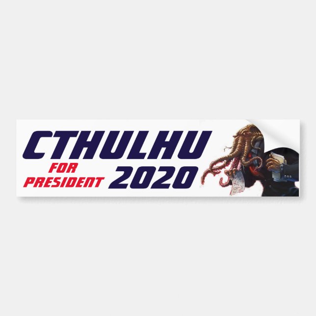 Pegatina Para Coche "Cthulhu para el presidente 20XX " (Frente)