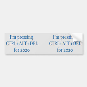 PEGATINA PARA COCHE CTRL + ALT + DEL 2020