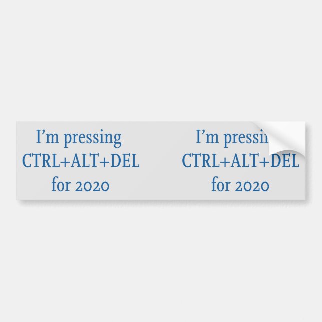 PEGATINA PARA COCHE CTRL + ALT + DEL 2020 (Frente)