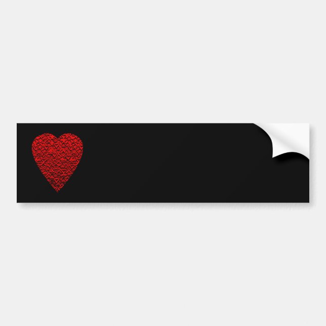 Pegatina Para Coche Cuadro rojo brillante del corazón (Frente)