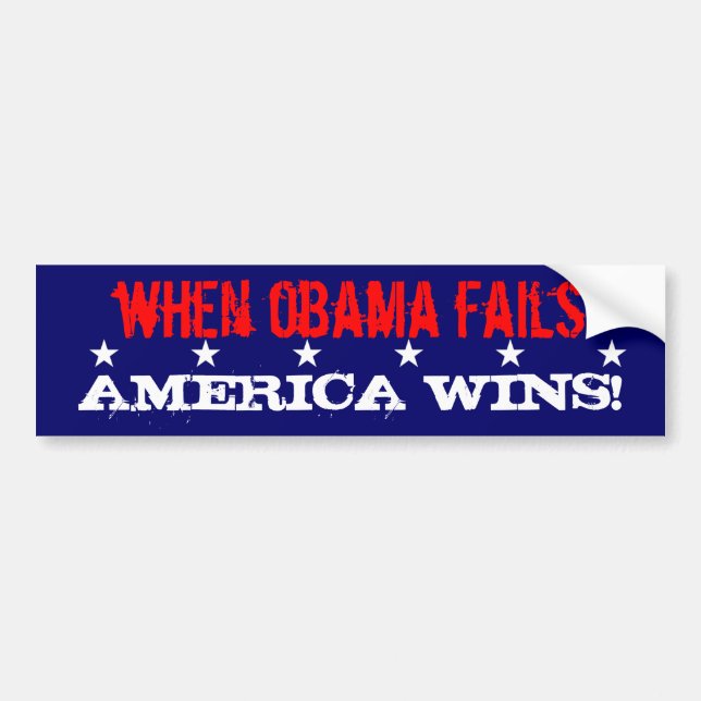 Pegatina Para Coche ¡Cuando Obama falla, América gana! (Frente)
