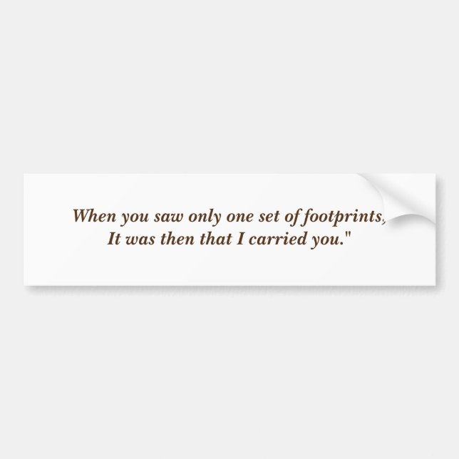 Pegatina Para Coche Cuando vieron sólo un conjunto de huellas (Frente)