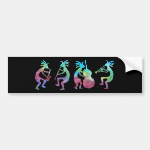 Pegatina Para Coche Cuarteto del jazz de Kokopelli