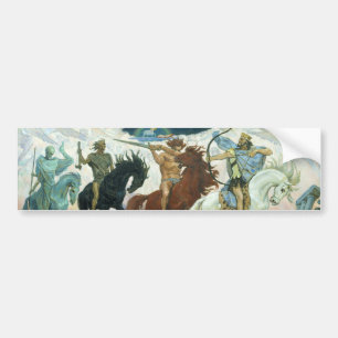 Pegatina Para Coche Cuatro jinetes de apocalipsis por Vasnetsov (1887)