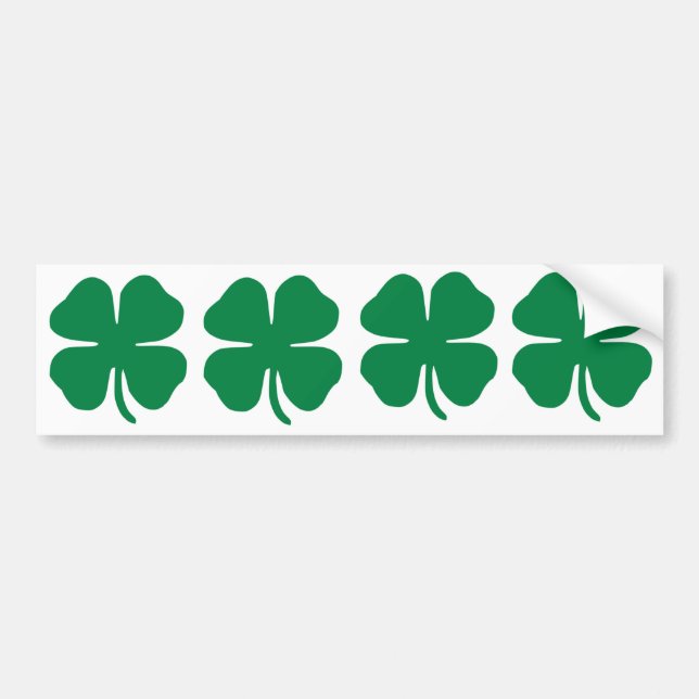 Pegatina Para Coche CUATRO Shamrock irlandés (Frente)