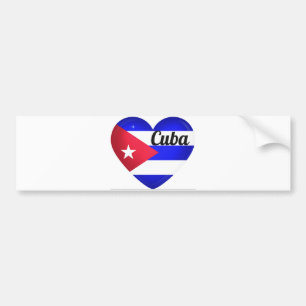 Pegatina Para Coche Cuba Heart Flag