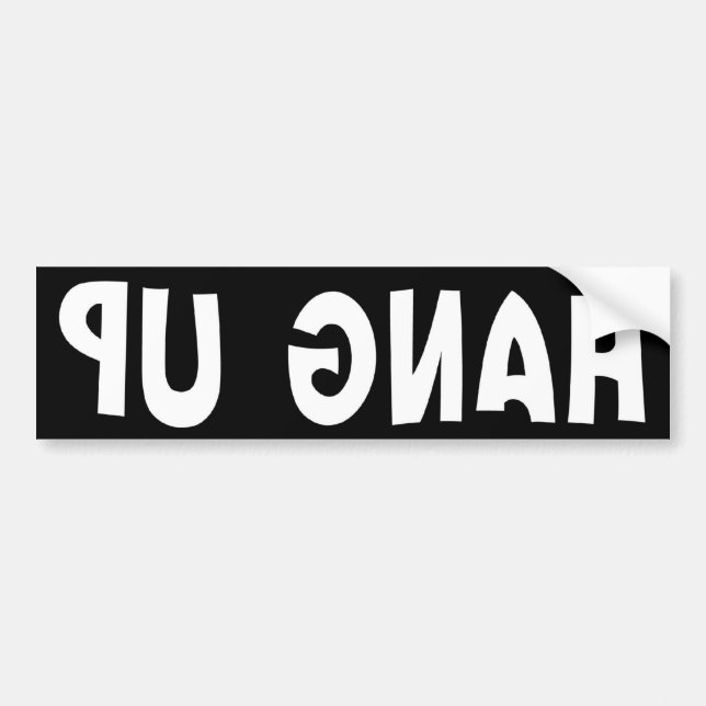 Pegatina Para Coche CUELGUE PARA ARRIBA (invertido) (Frente)