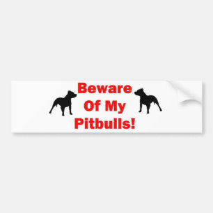 Pegatina Para Coche Cuidado con Pitbull
