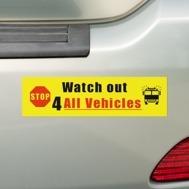 Pegatina Para Coche Cuidado con todos los vehículos  (en coche)