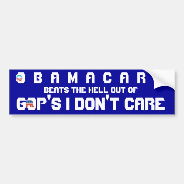 PEGATINA PARA COCHE CUIDADO DE OBAMACARE V. GOP DO NO (Frente)