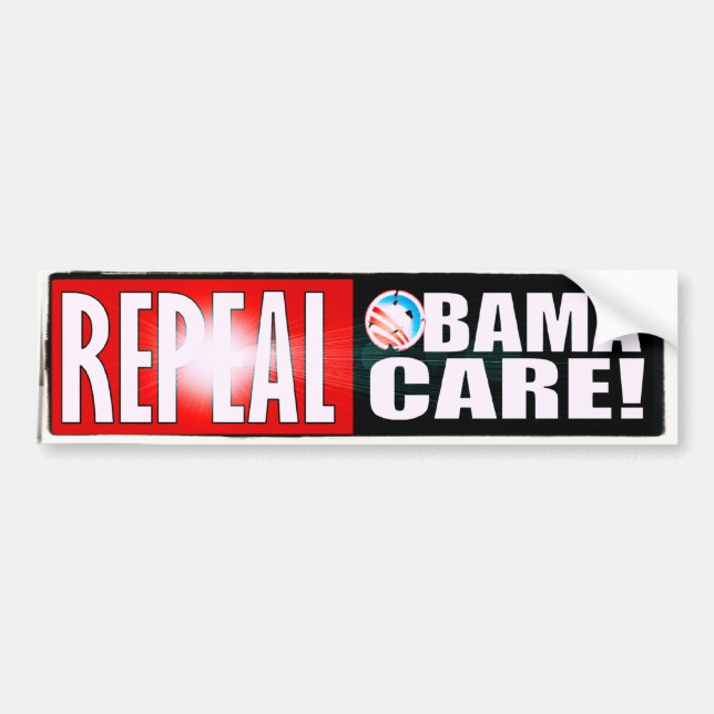 PEGATINA PARA COCHE CUIDADO OBAMACARE DE OBAMA DE LA DEROGACIÓN (Frente)