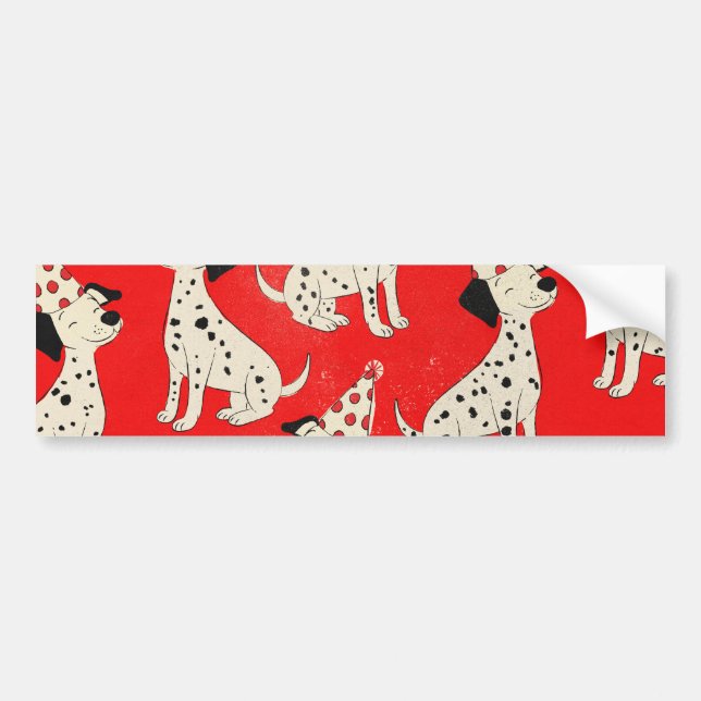 Pegatina Para Coche Cumpleaños de perro vintage (Frente)