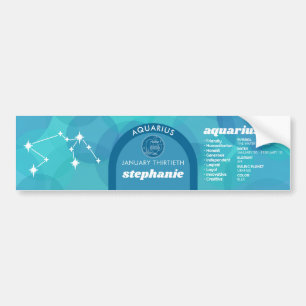 Pegatina Para Coche Cumpleaños del personalizado - Zodiac Aquarius - F