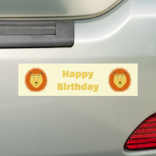 Pegatina Para Coche Cumpleaños personalizado signo Leo León