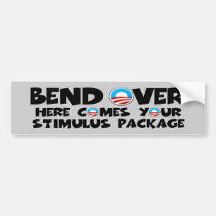 Pegatina Para Coche Curva anti de Obama sobre el paquete de estímulo