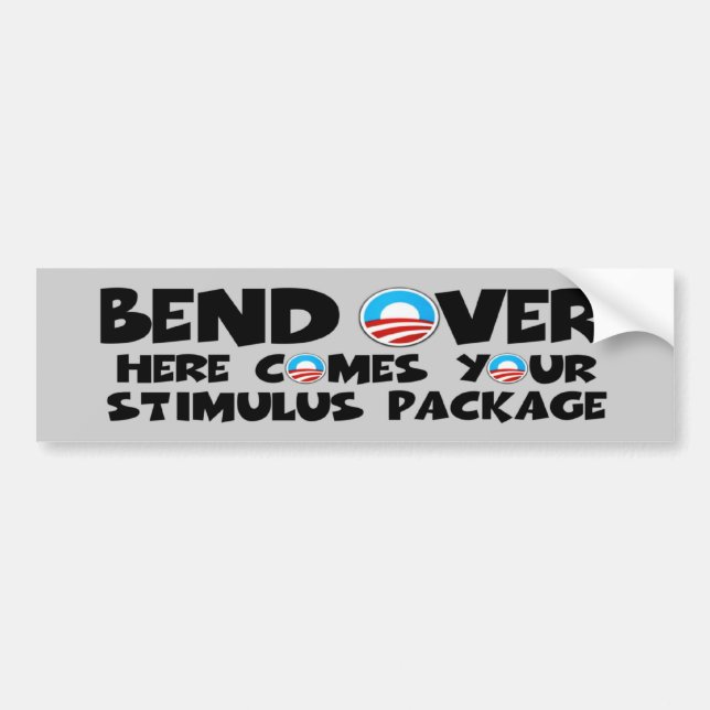 Pegatina Para Coche Curva anti de Obama sobre el paquete de estímulo (Frente)