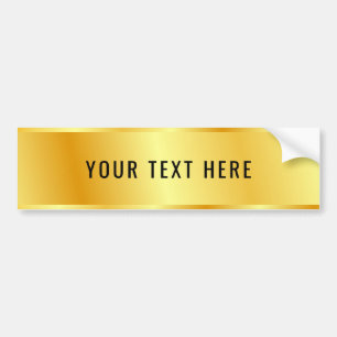 Pegatina Para Coche Custom Text Your Logo Here Elegant Faux Gold