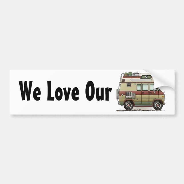 Pegatina Para Coche Custom Van Camper RV Bumper Sticker (Frente)