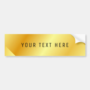 Pegatina Para Coche Custom Your Text Here Elegant Faux Gold Template